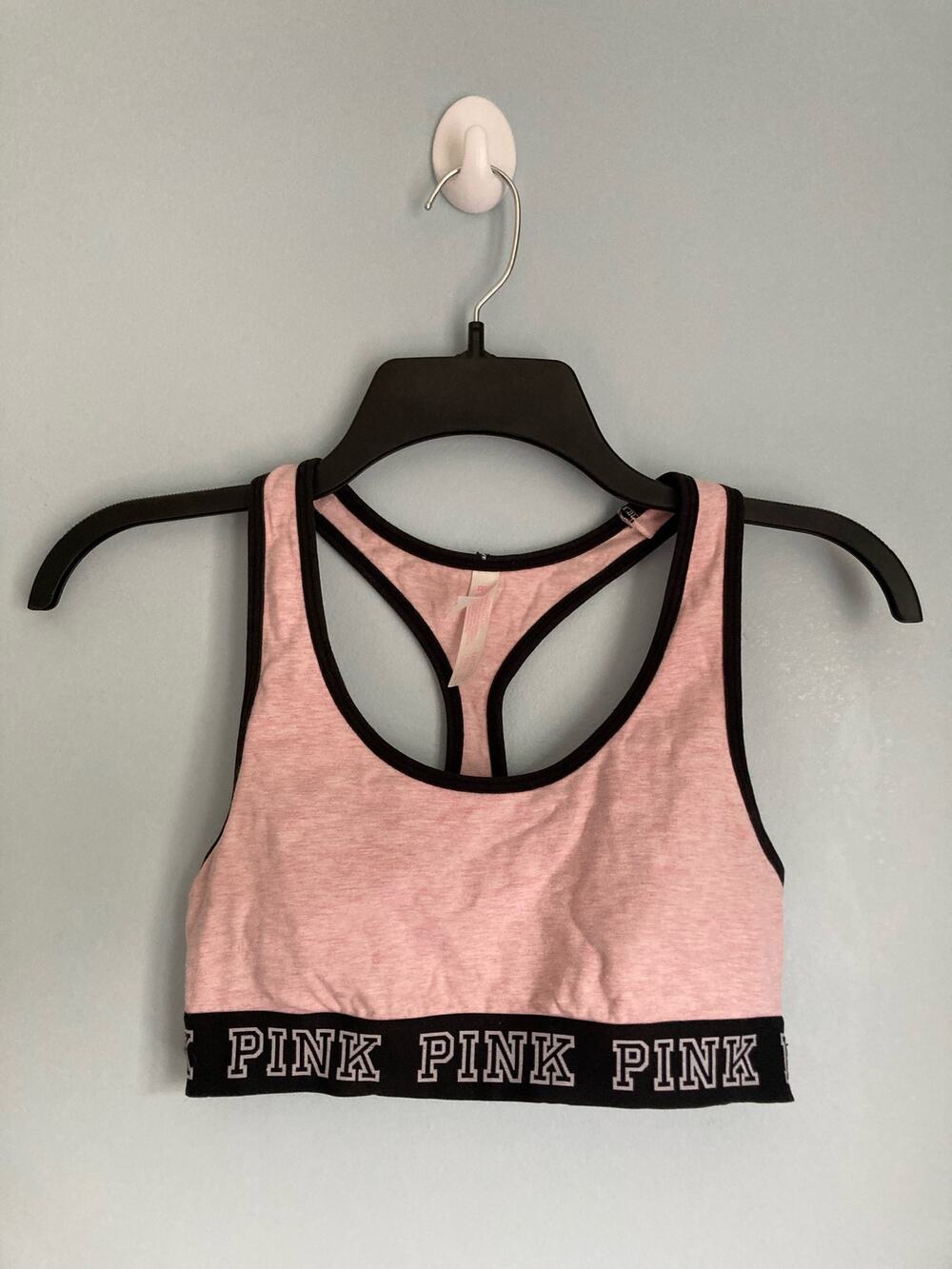 Victoria's Secret PINK Sports Bra Small Pink and Black Activewear Sportswear
